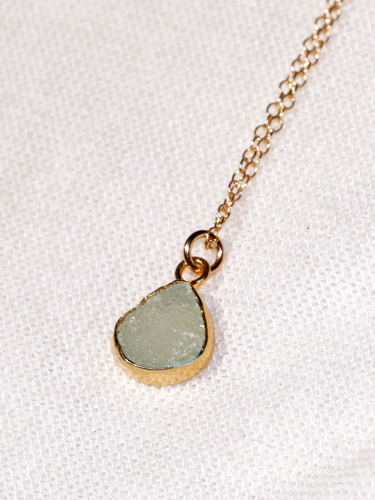 Susan Rifkin Druzy Charm Gold Necklace