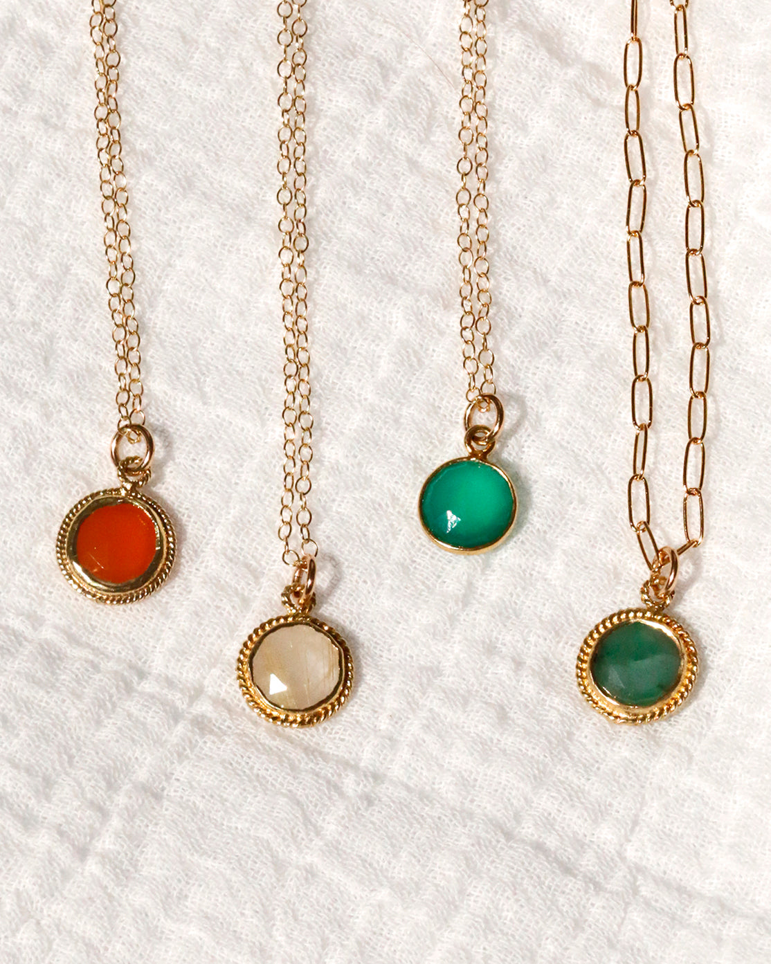 Susan Rifkin Gold Ornate Pendant - Round (Multiple Colors!)