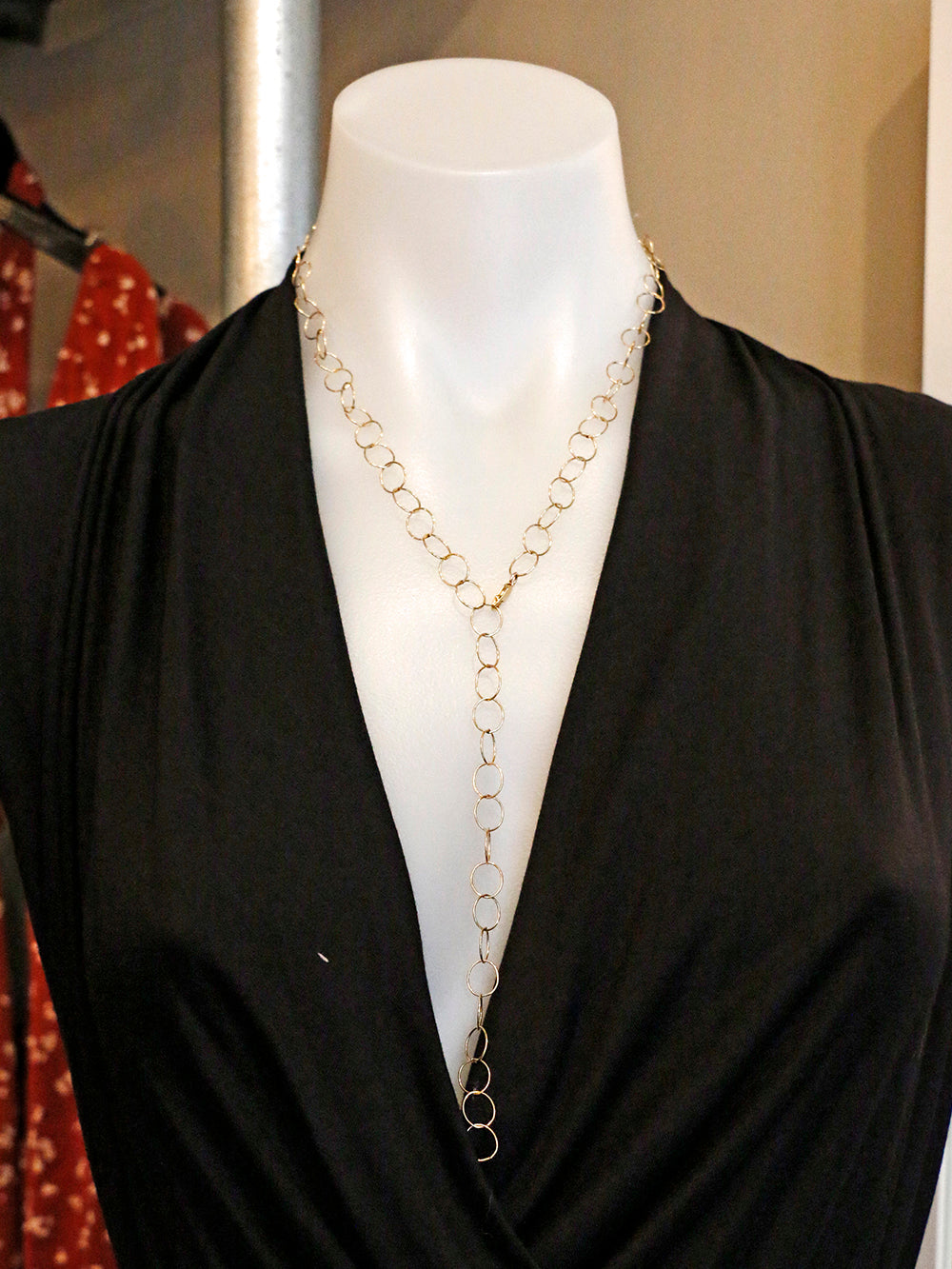 Susan Rifkin Circle Link Drop Chain Necklace | Gold Filled & Sterling Silver
