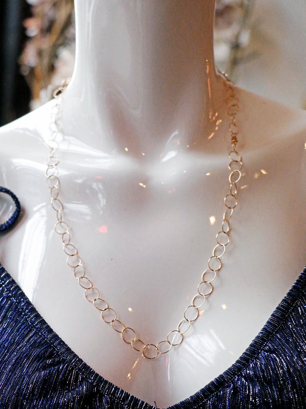 Susan Rifkin Circle Link Drop Chain Necklace | Gold Filled & Sterling Silver