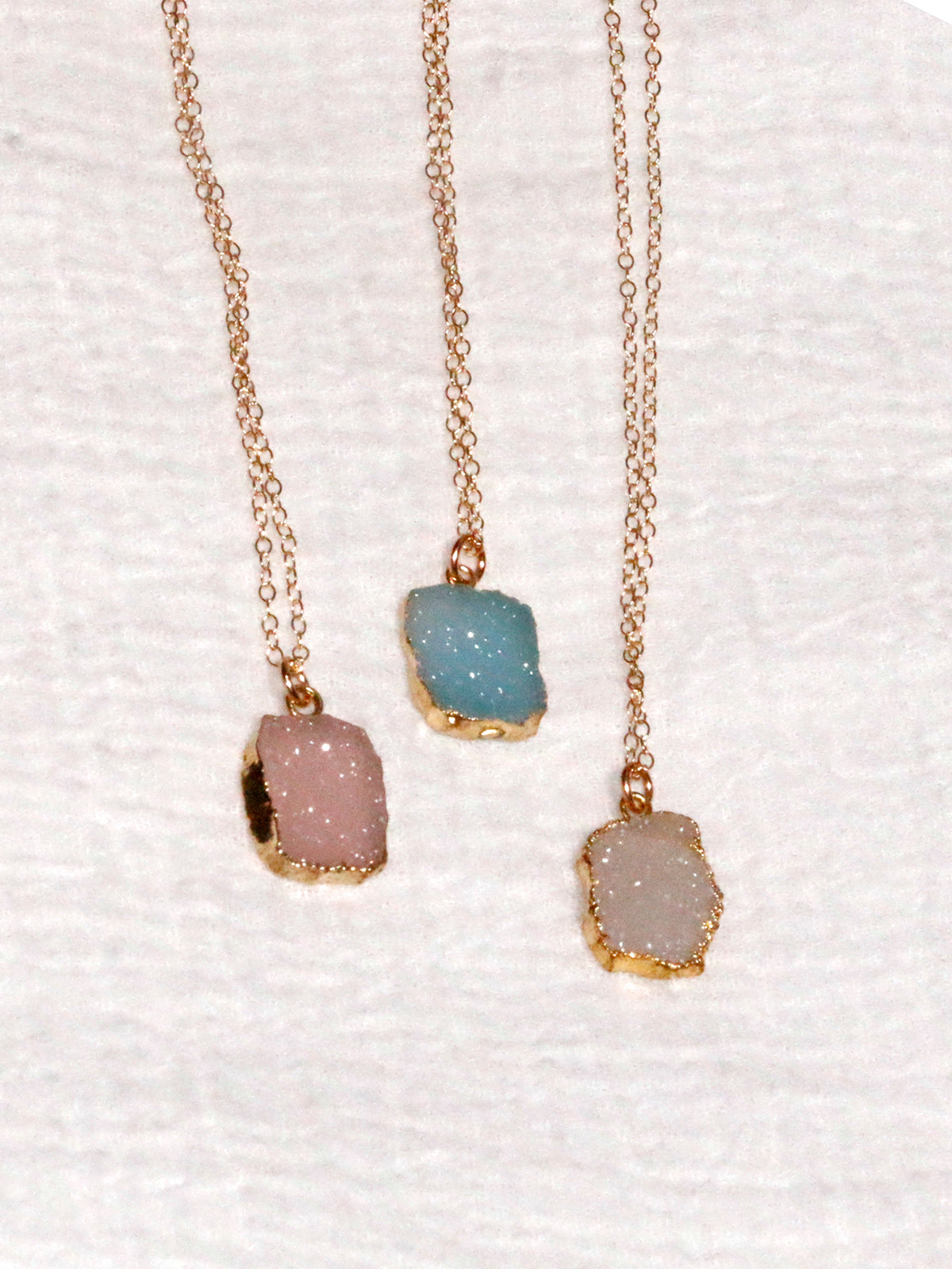 Susan Rifkin Druzy Charm Gold Necklace