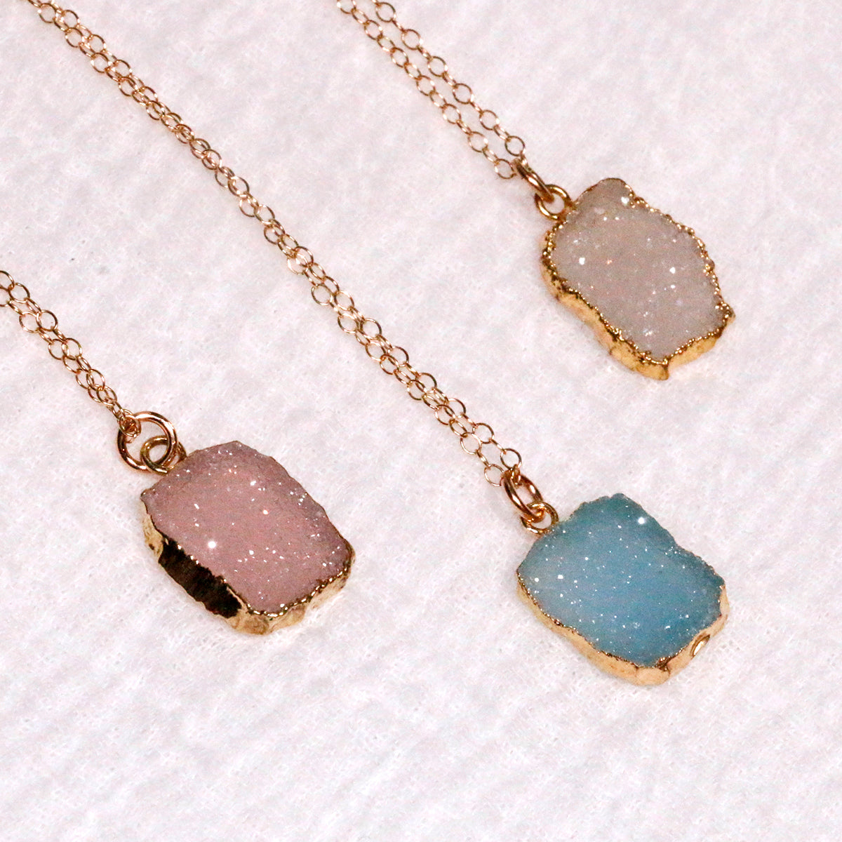 Susan Rifkin Druzy Charm Gold Necklace
