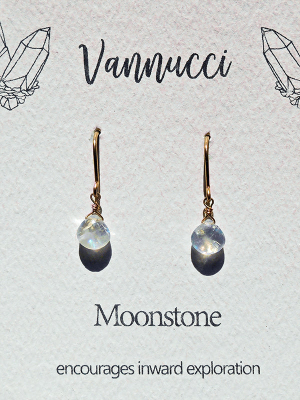 Vannucci Gold Moonstone Teardrop Earrings