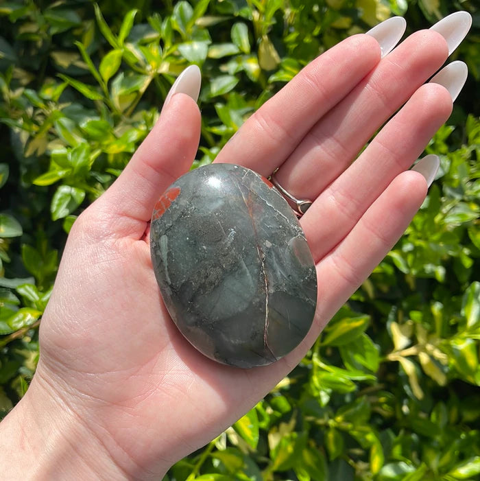 Witch's Way Bloodstone Palm Stone