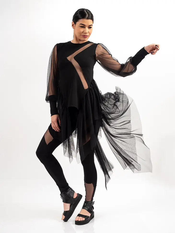 Metamorphoza Asymmetric Mesh Tunic