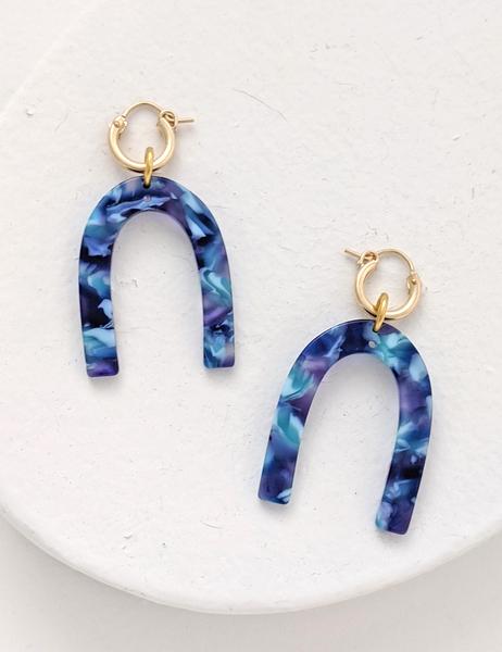 Nuance Gold-Filled U Hoops - Blue