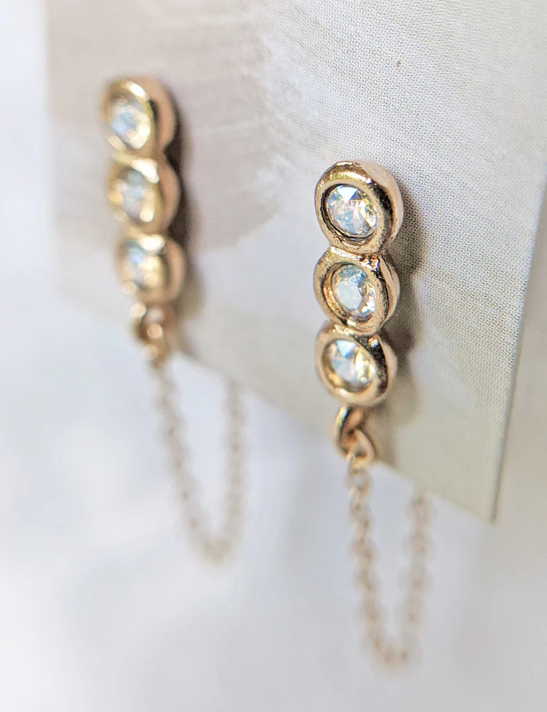 Nuance Colorblock Birthstone Chain Drop Earrings