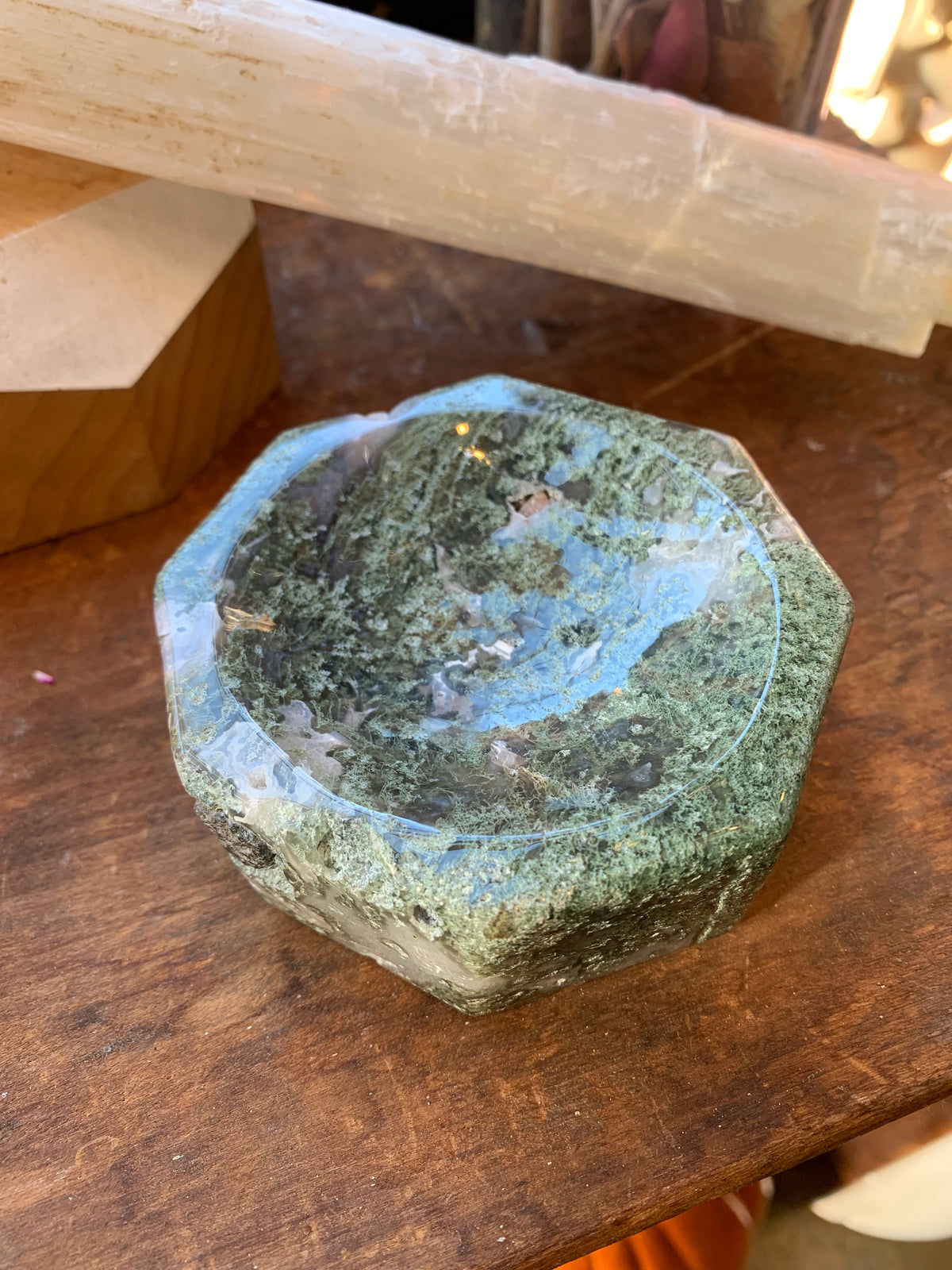 Witch's Way Craft Moss Agate Bowl