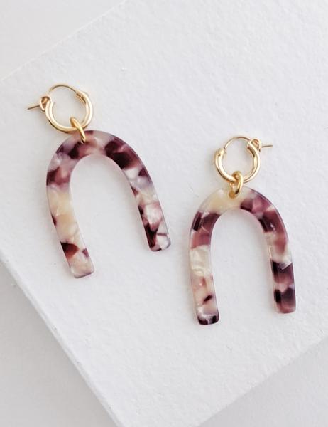 Nuance Gold-Filled U Hoops - Pink