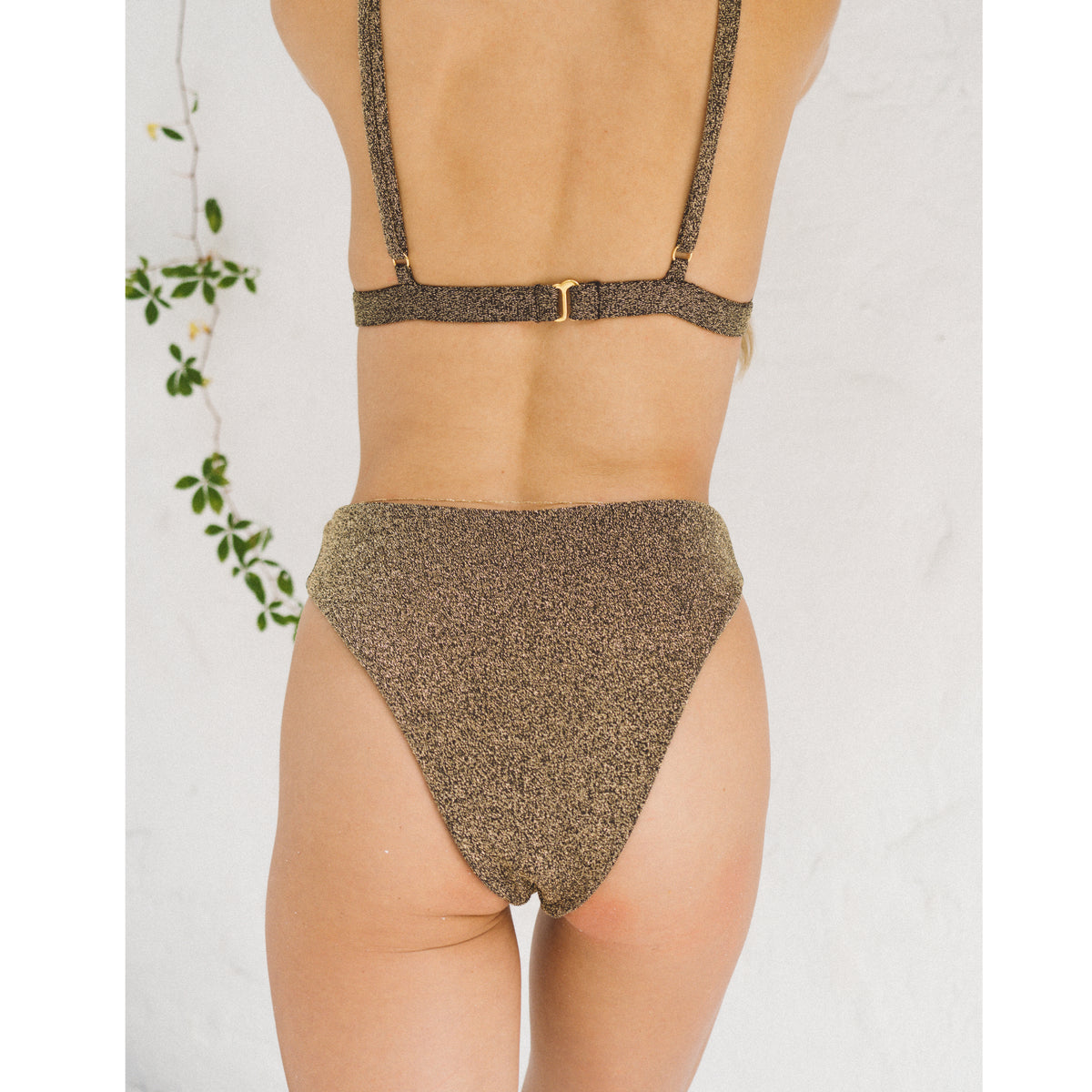 SOAH Gold Metallic Bikini Set
