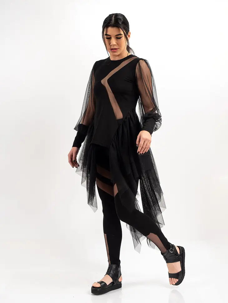 Metamorphoza Asymmetric Mesh Tunic