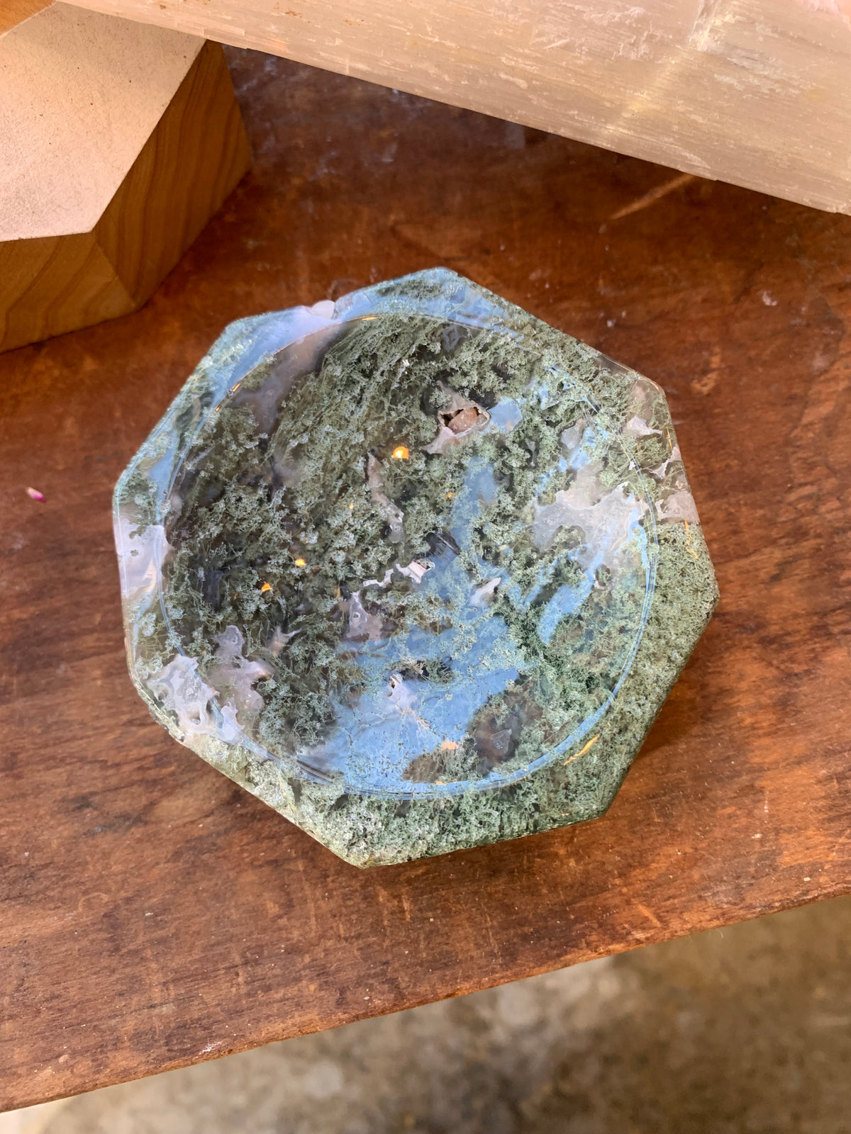 Witch's Way Craft Moss Agate Bowl
