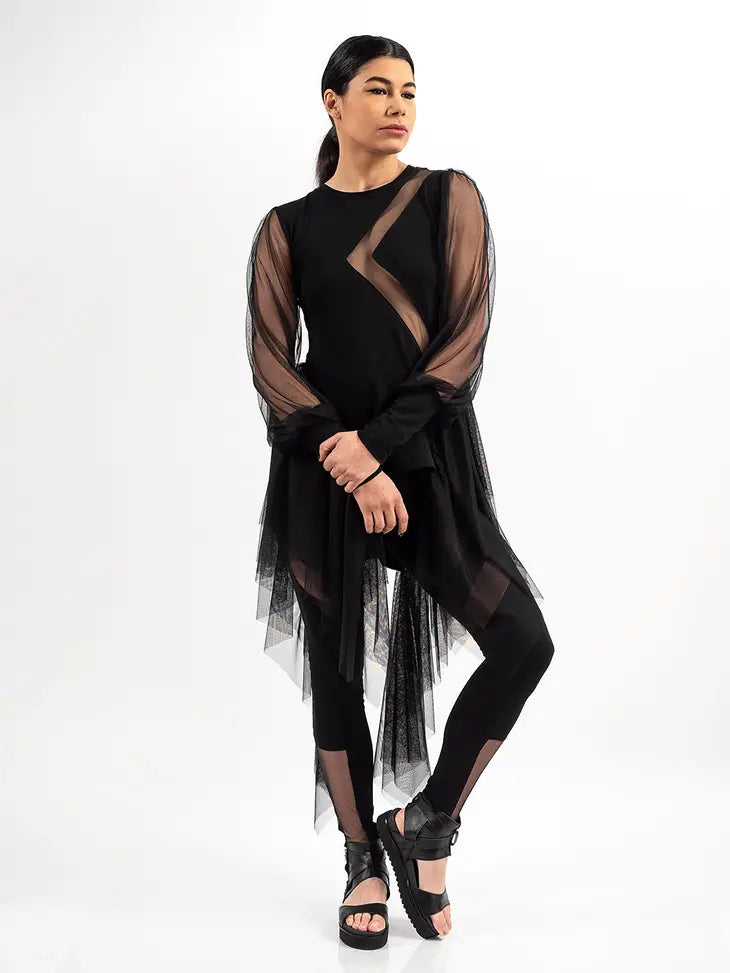 Metamorphoza Asymmetric Mesh Tunic