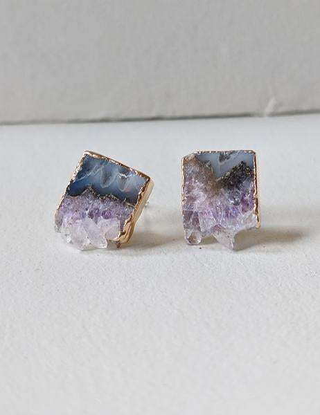 Nuance Geode Slab Post Earrings