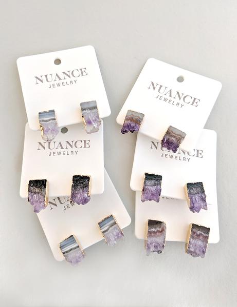 Nuance Geode Slab Post Earrings