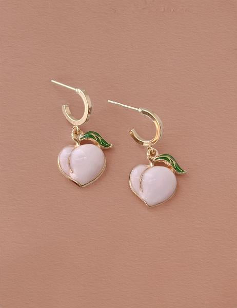 Nuance Peach Enamel Hoops