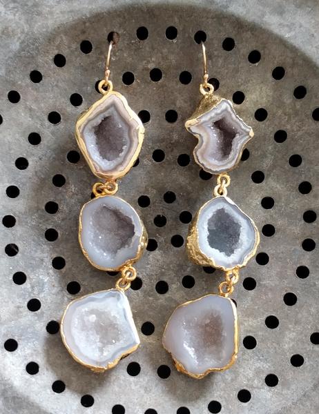Nuance Tiered Geode Drop Earrings | MORE COLORS |