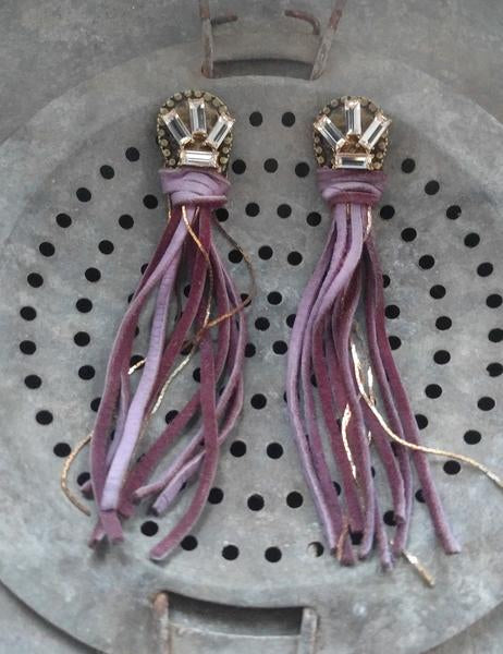 Nuance Verana Sparkle Suede Duster in Plum