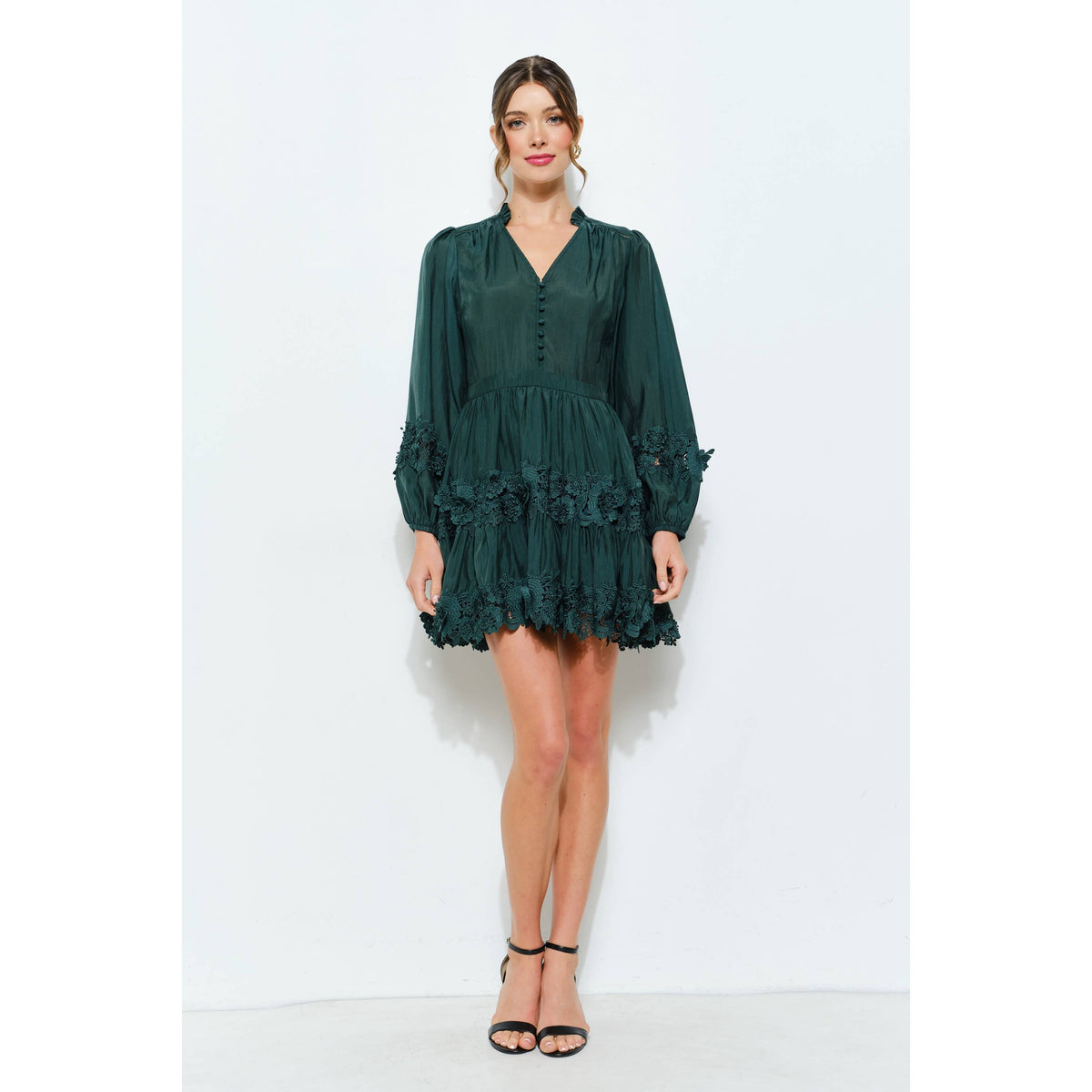 INA Floral Puff Sleeve Mini Dress