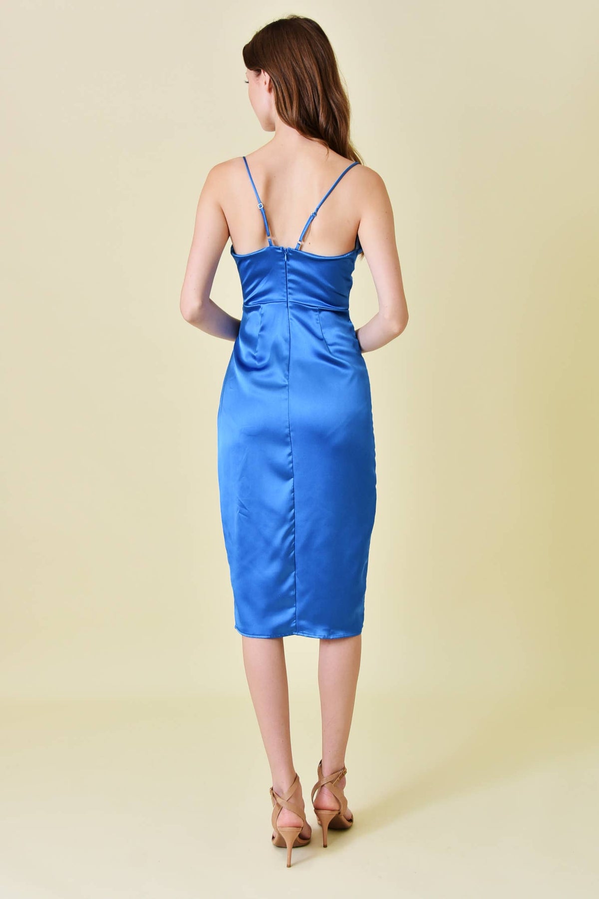 Fore Satin Wrap Midi Dress