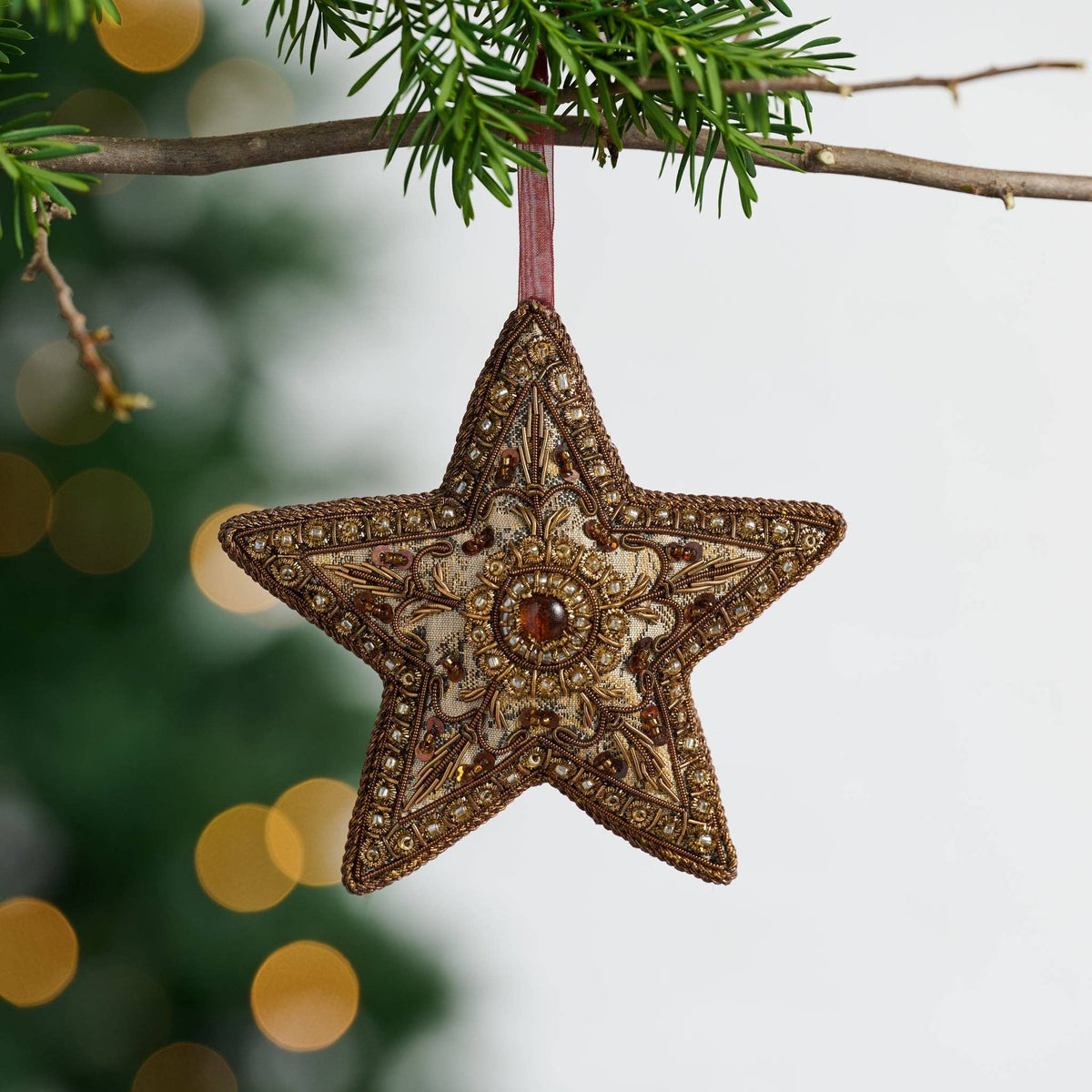 10 TV Modern Victorian Intricate Star Beaded Ornament