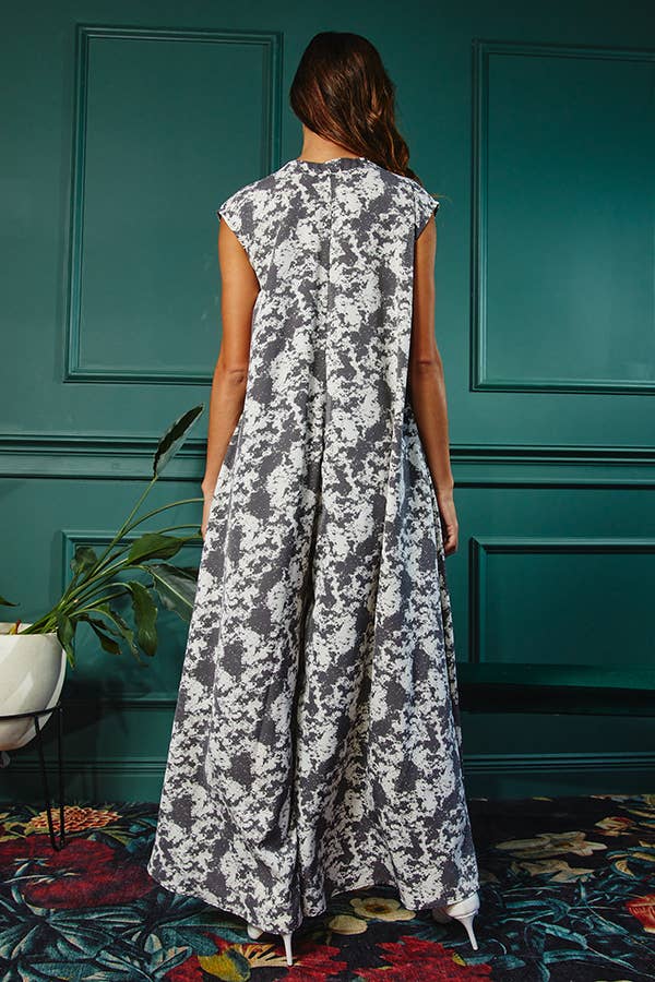 Bucketlist Wide Leg Printed Woven Jumpsuit