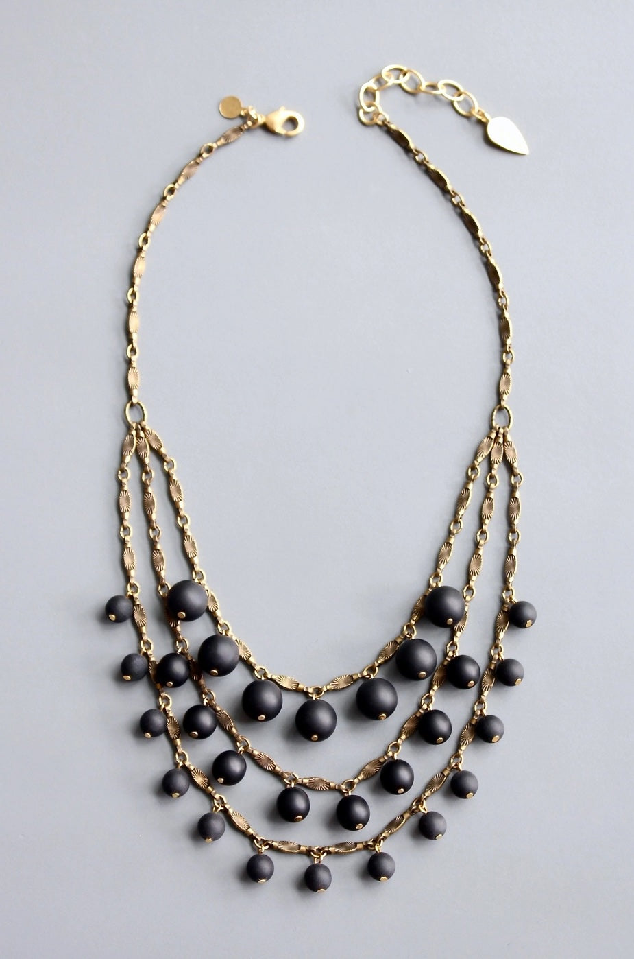 David Aubrey Jet Bib Necklace