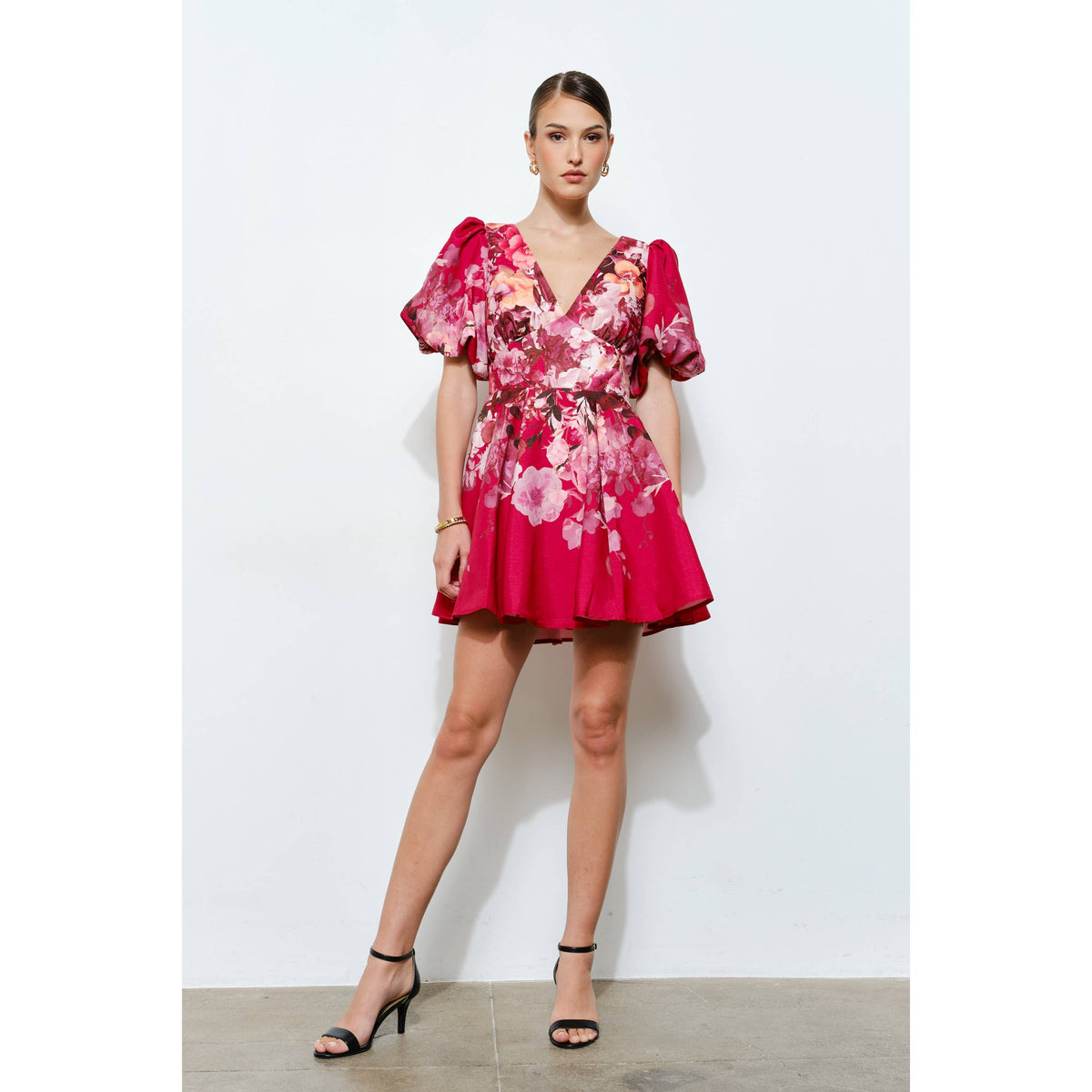 INA Floral Puff Sleeve Mini