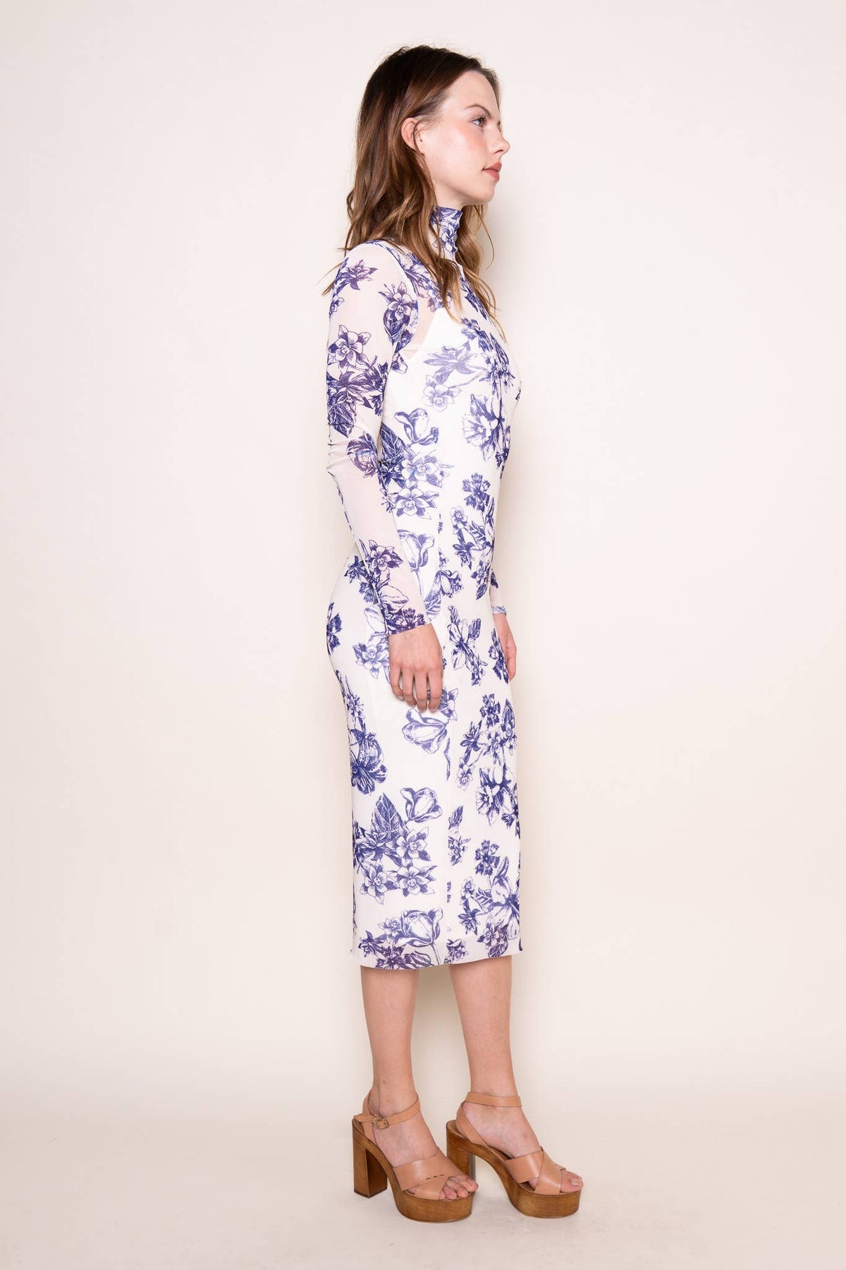 Fore Collection Floral Mesh Midi