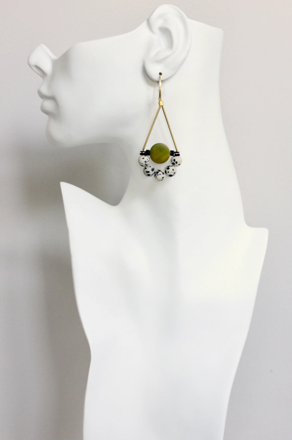 David Aubrey Geometric Dalmation Drop Earrings