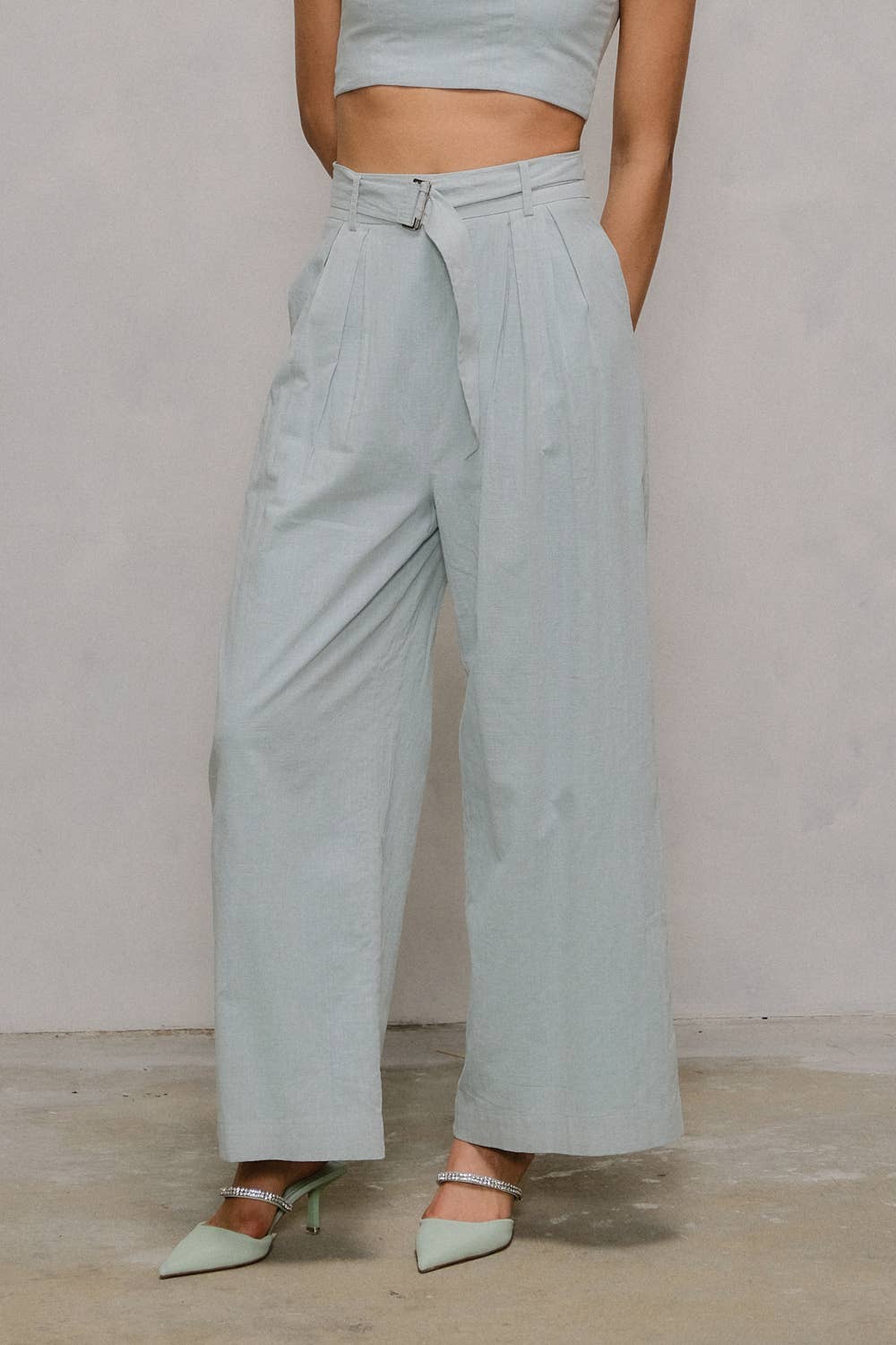 Endless Blu Wide Leg Sage Pants