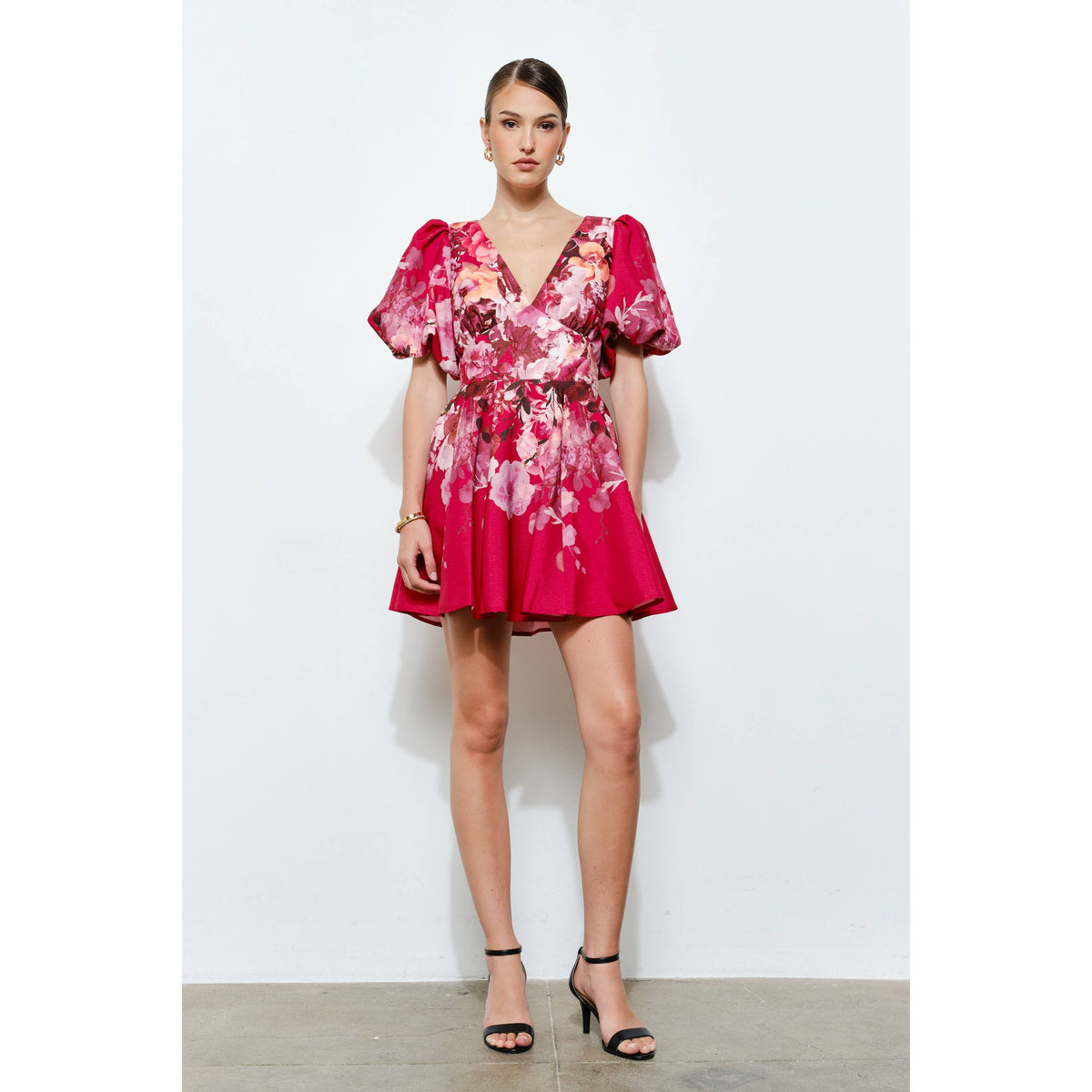 INA Floral Puff Sleeve Mini