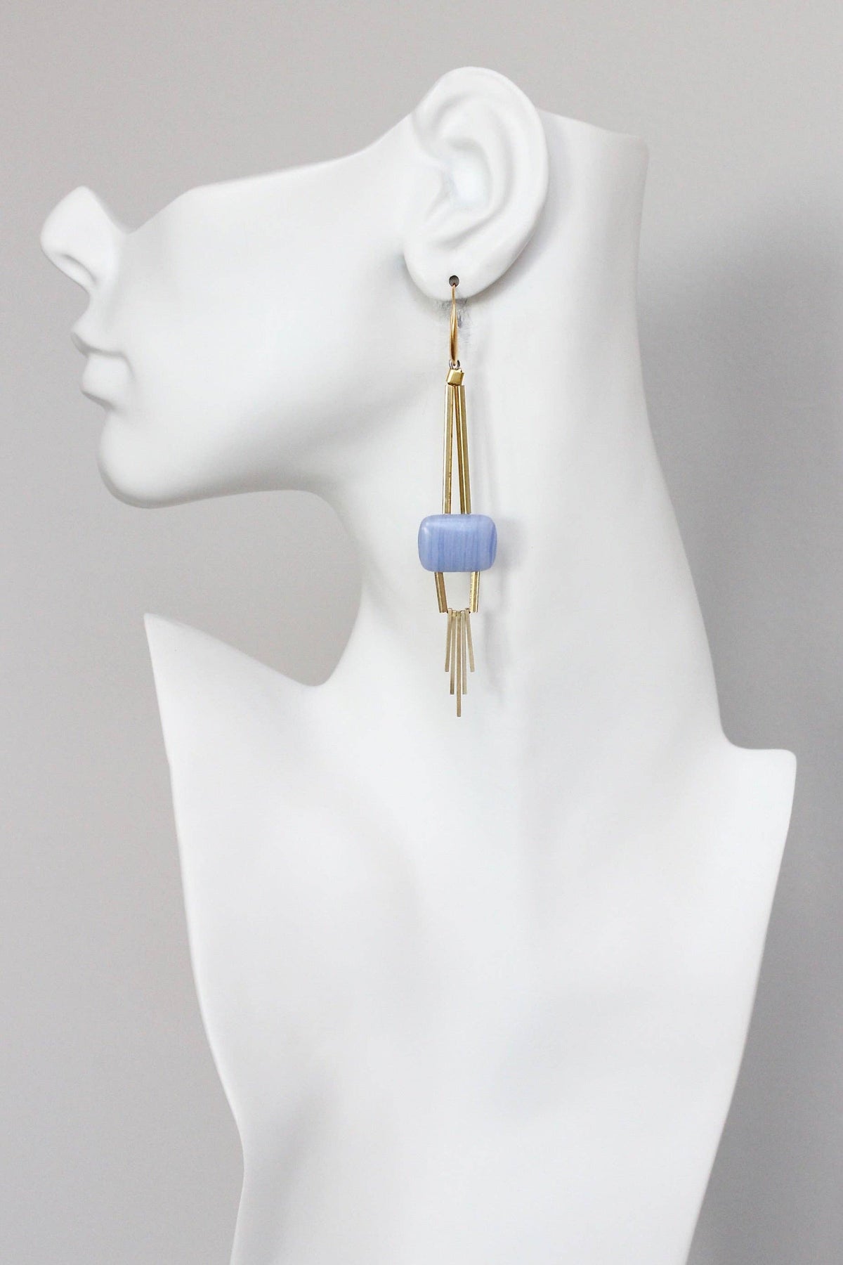 David Aubrey Lavender Geometric Earrings
