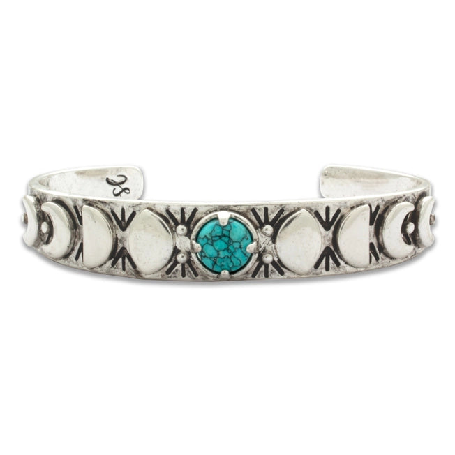 Hiouchi Moon Phases Cuff Bracelet | Turquoise | Gold + Silver