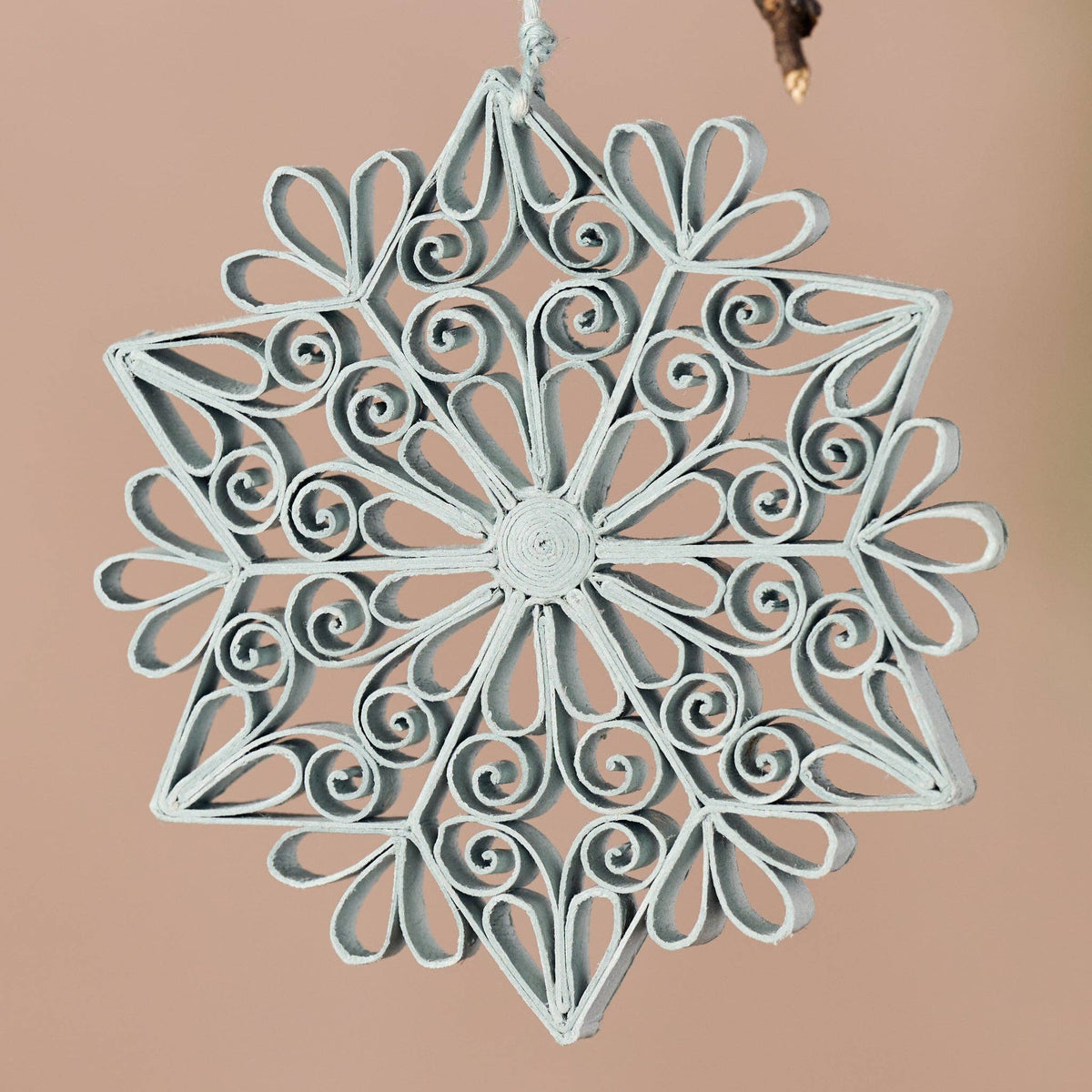 10 TV Kula Quilled Snowflake Ornament - Silver