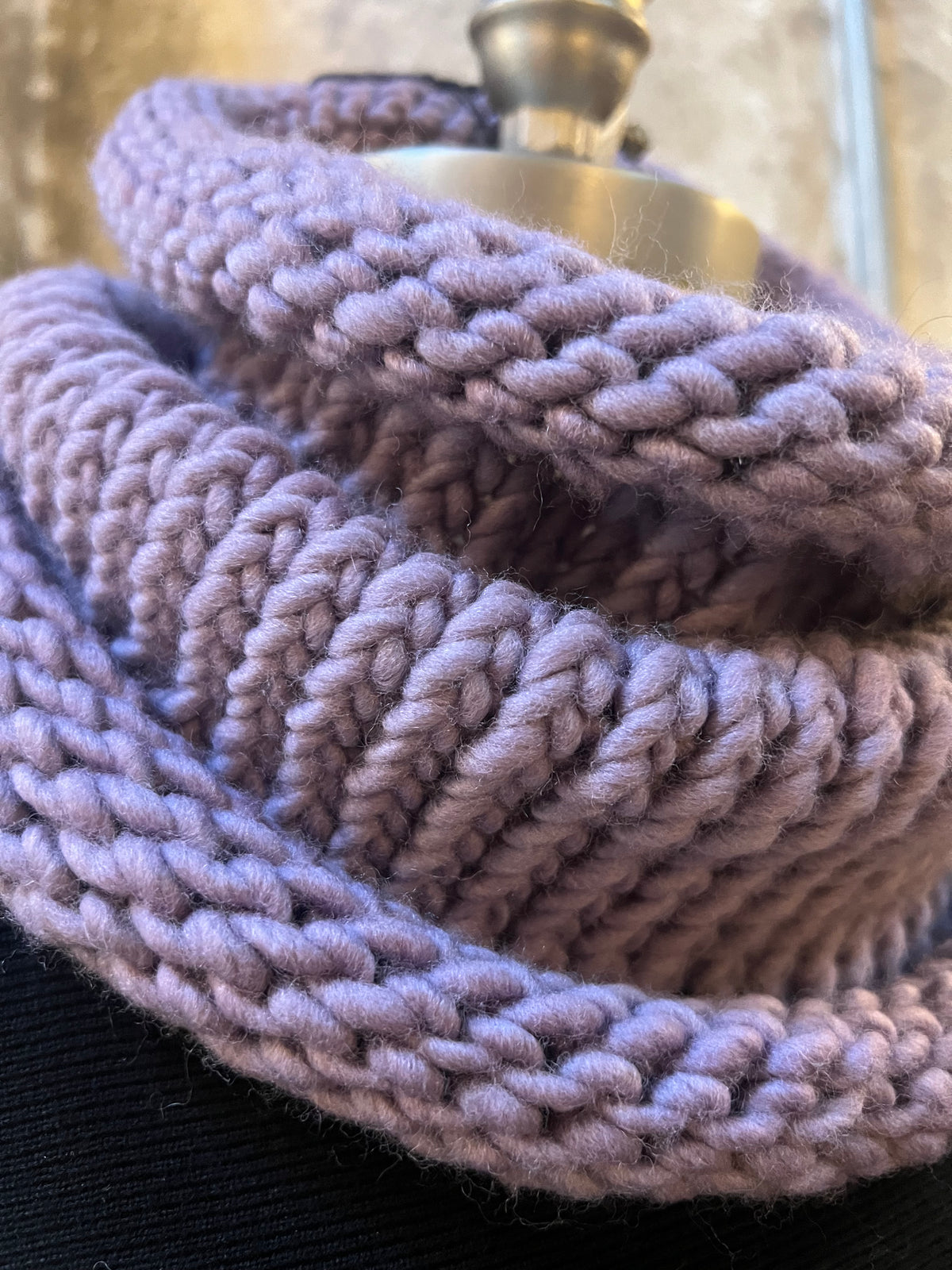 Bianca Rachele Hand Knit Cowl Scarf- Lavender