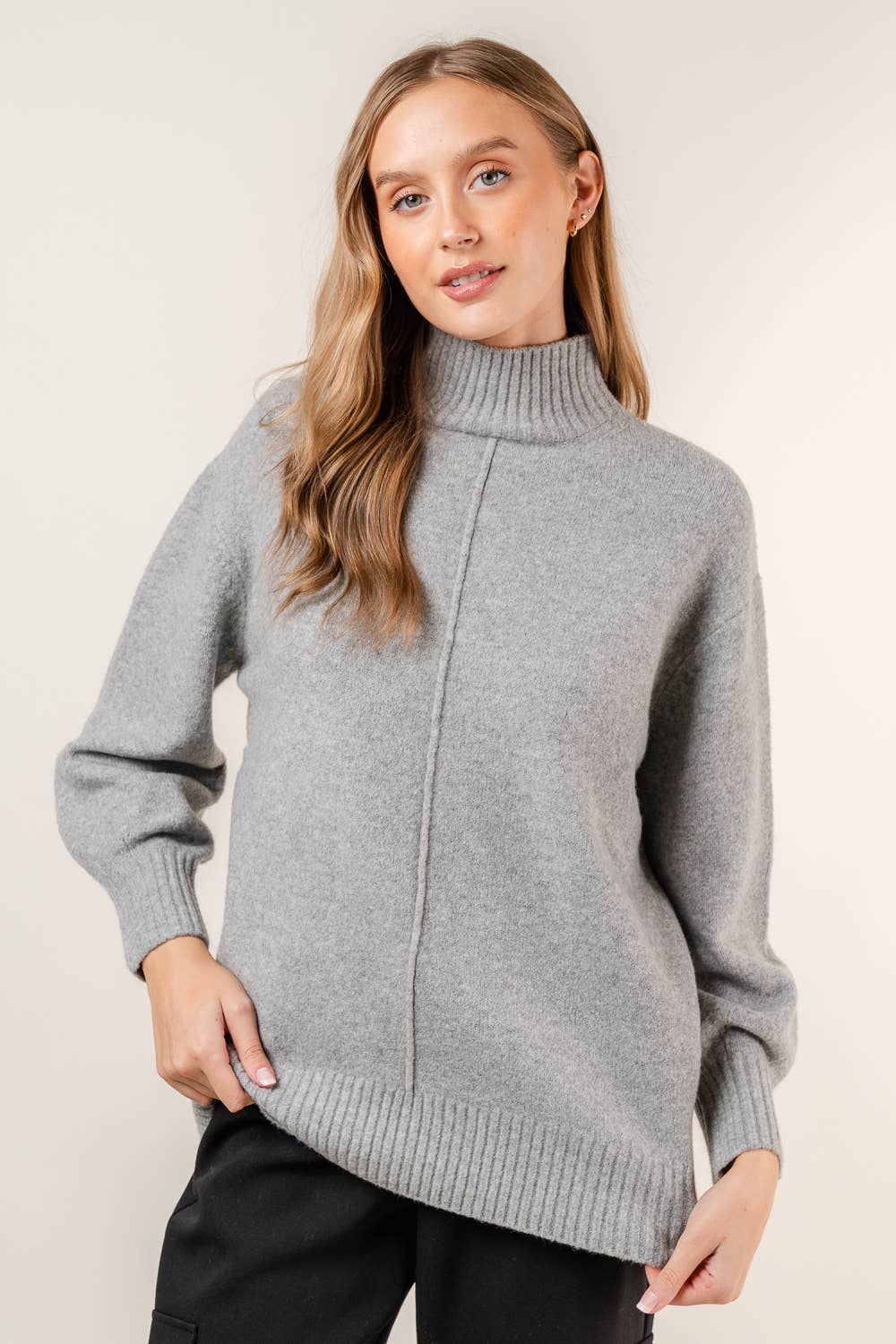 Fore Collection Grey Knit Sweater