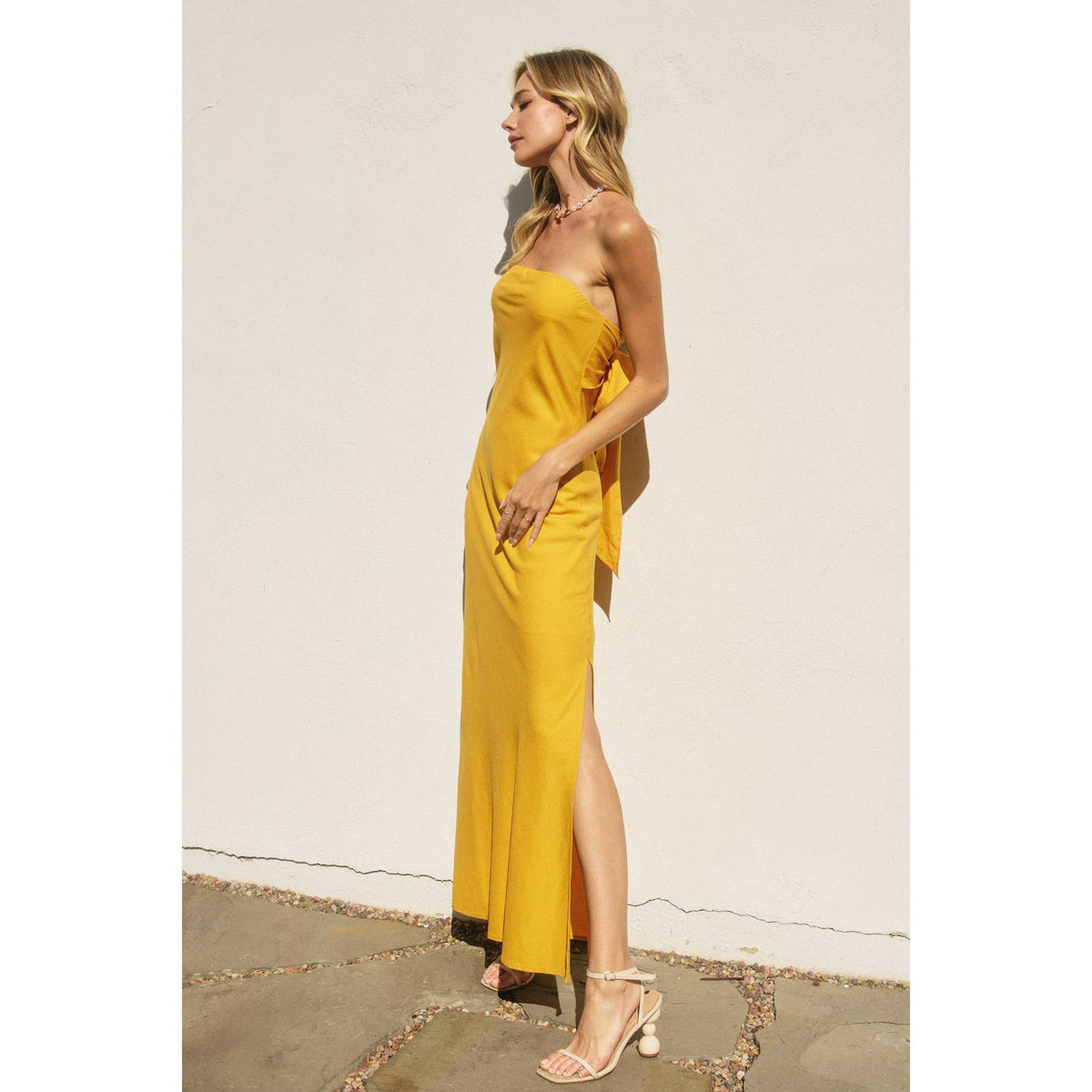 Dress Forum Strapless Cotton Maxi Dress