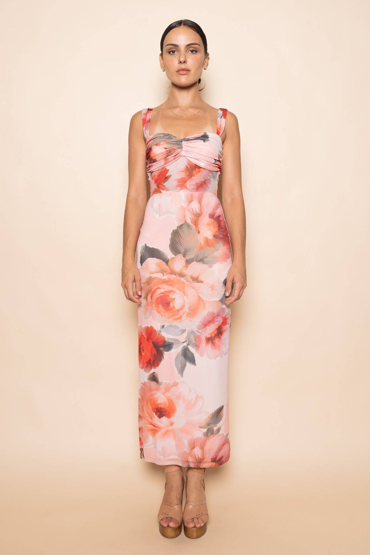 Fore Collection Floral Ruched Maxi