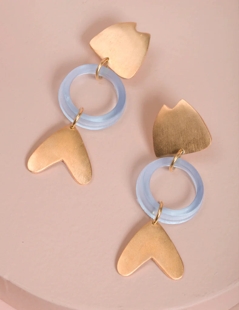 Nuance Fish Cutout Earrings - Glass
