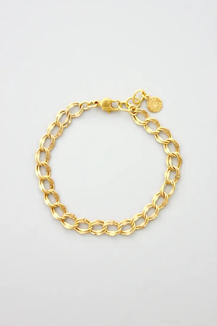 David Aubrey Double Link Gold Chain Bracelet