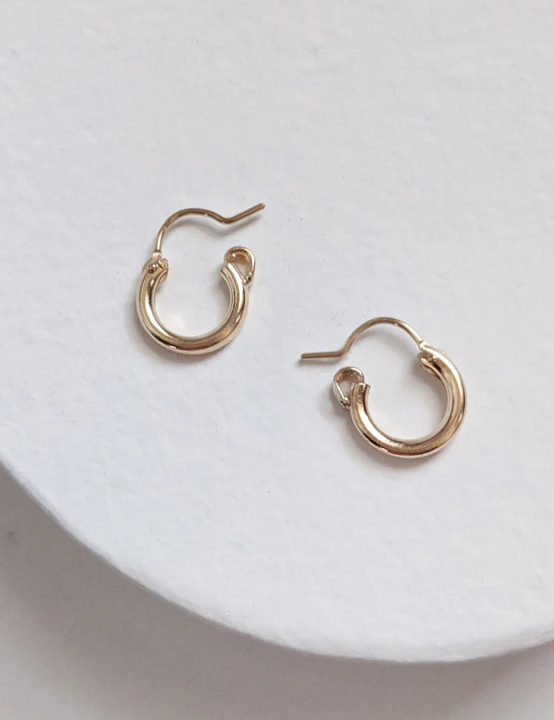 Nuance Tiny Snap Hoops | Gold Filled & Sterling Silver