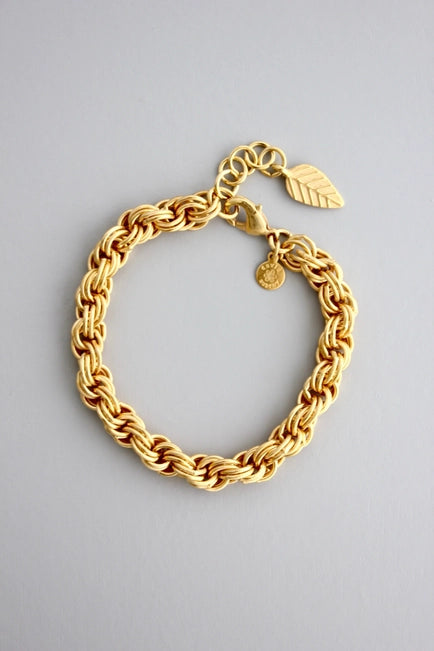 David Aubrey Gold Rope Chain Bracelet