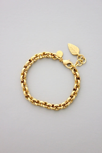 David Aubrey Gold Rolo Chain Bracelet