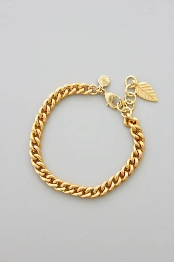 David Aubrey Curb Chain Bracelet Gold