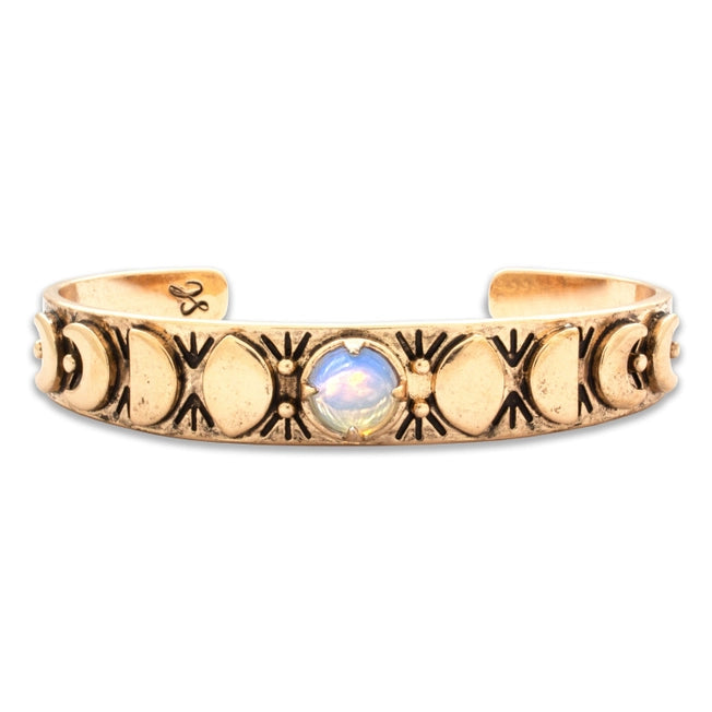 Hiouchi Moon Phases Cuff Bracelet | Opalite | Gold + Silver