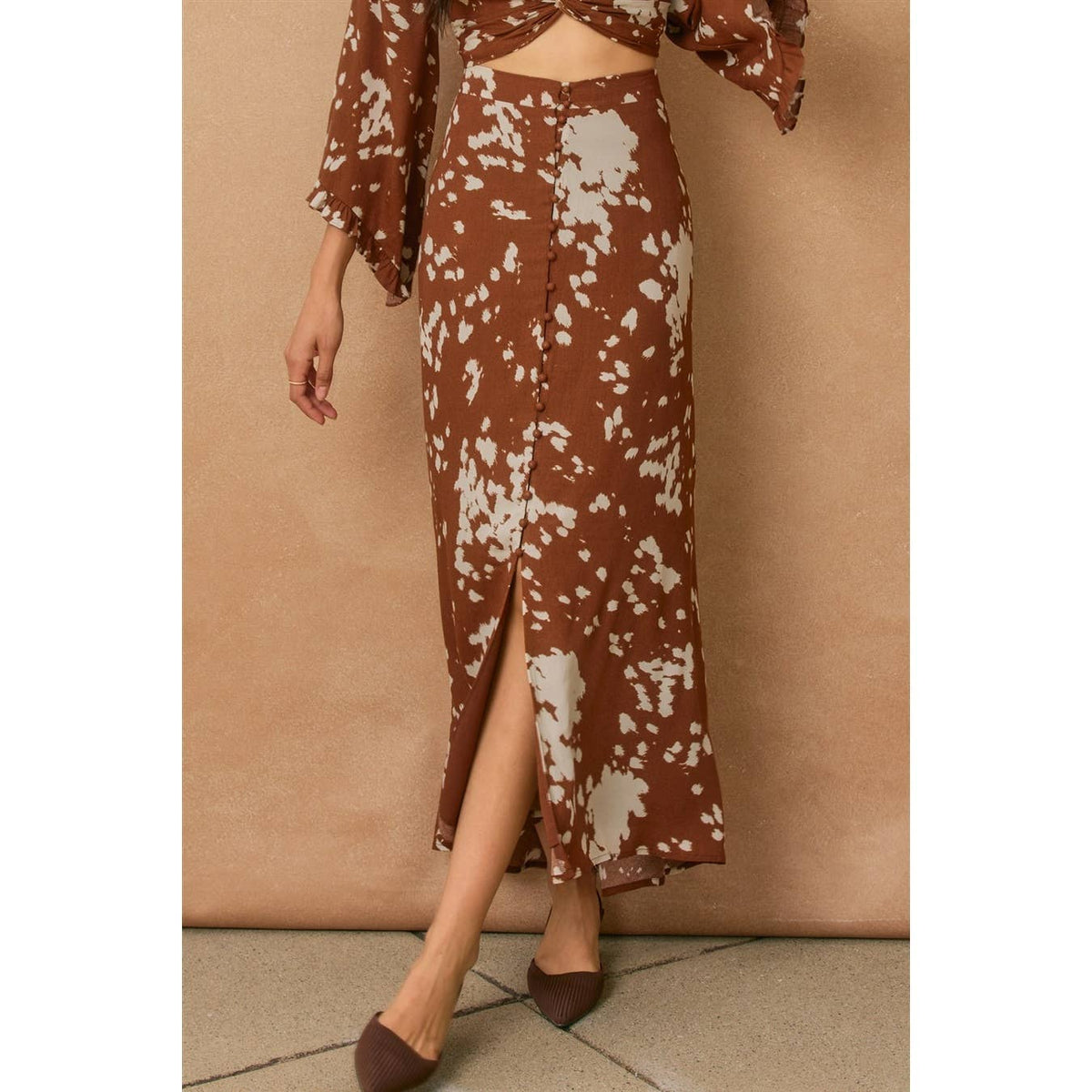 Dress Forum Cowprint Midi Skirt