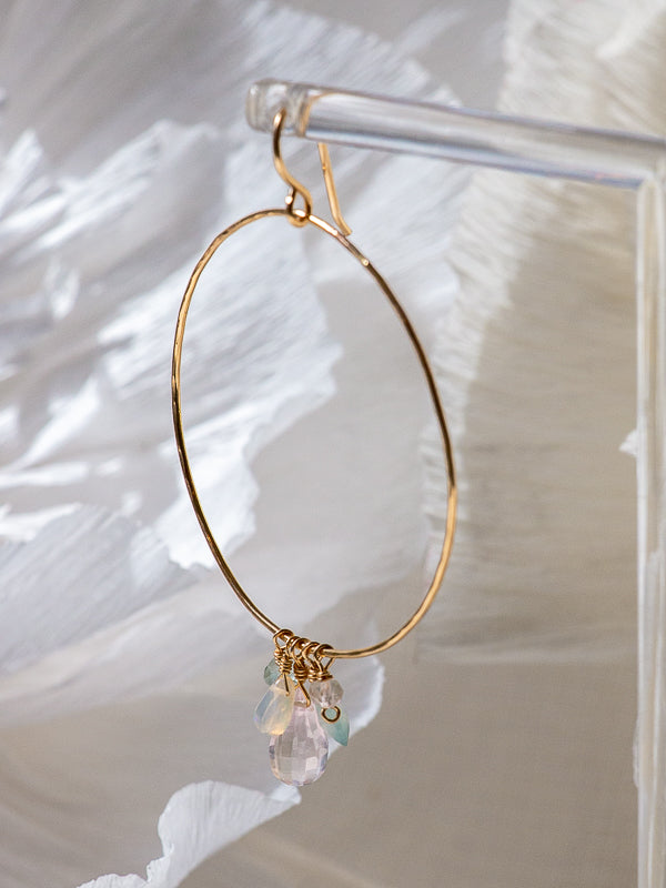 Vannucci Gold Multi Stone Hoop Earrings