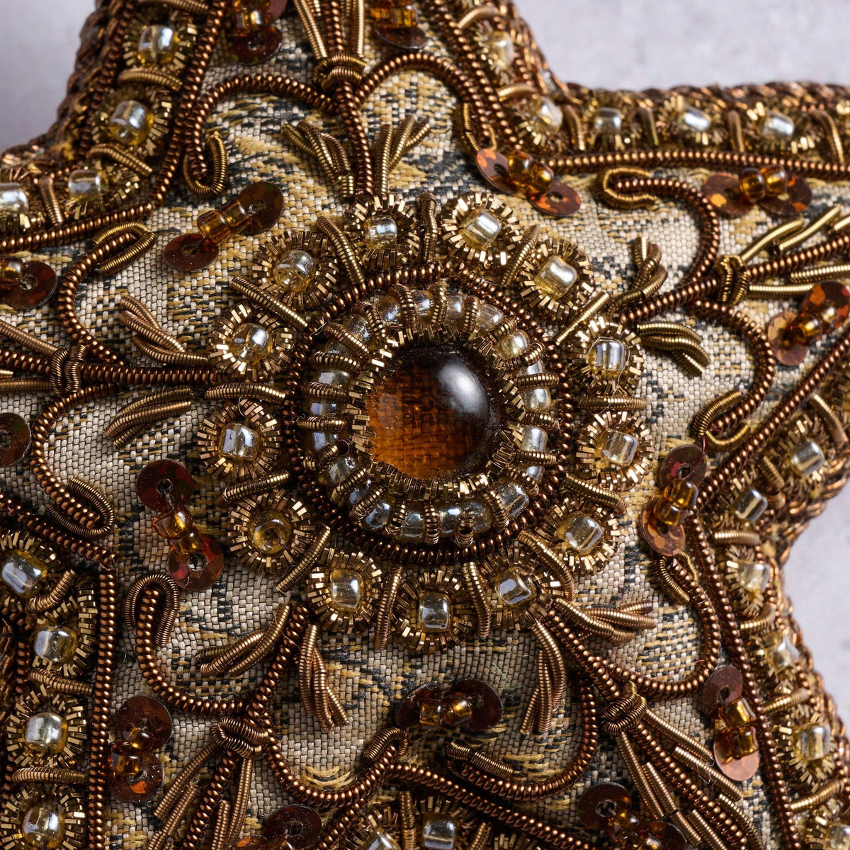 10 TV Modern Victorian Intricate Star Beaded Ornament