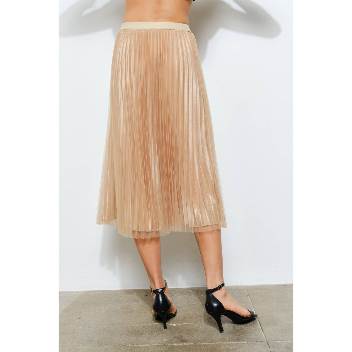 INA Shimmer Pleated Tulle Skirt